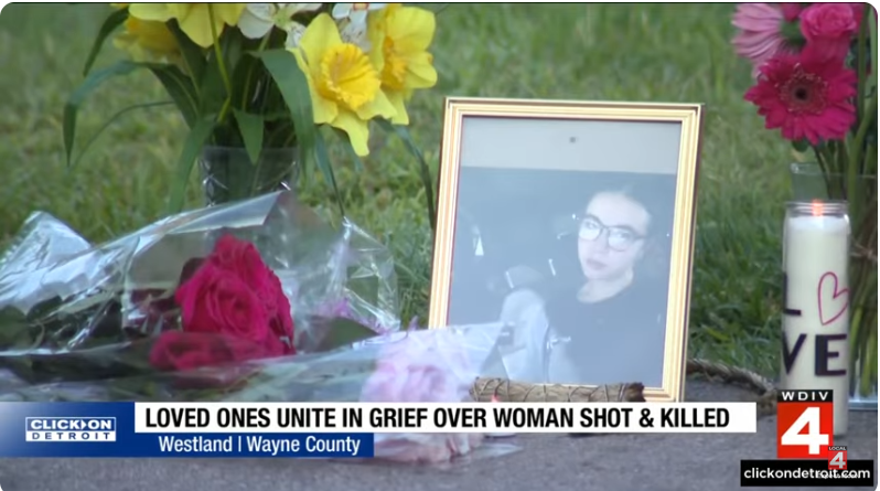 Flowers left as loved ones gather to remember Sarah Carroll, from a post dated September 1, 2025 | Source: Youtube/@ClickOnDetroitLocal4WDIV