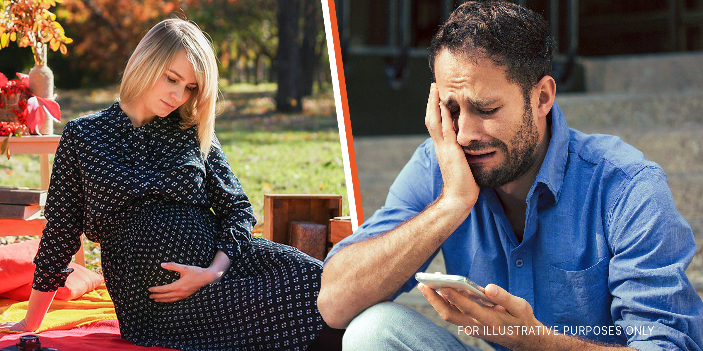 A pregnant woman | A crying man | Source: Shutterstock | flickr.com/10streets/CC BY 2.0