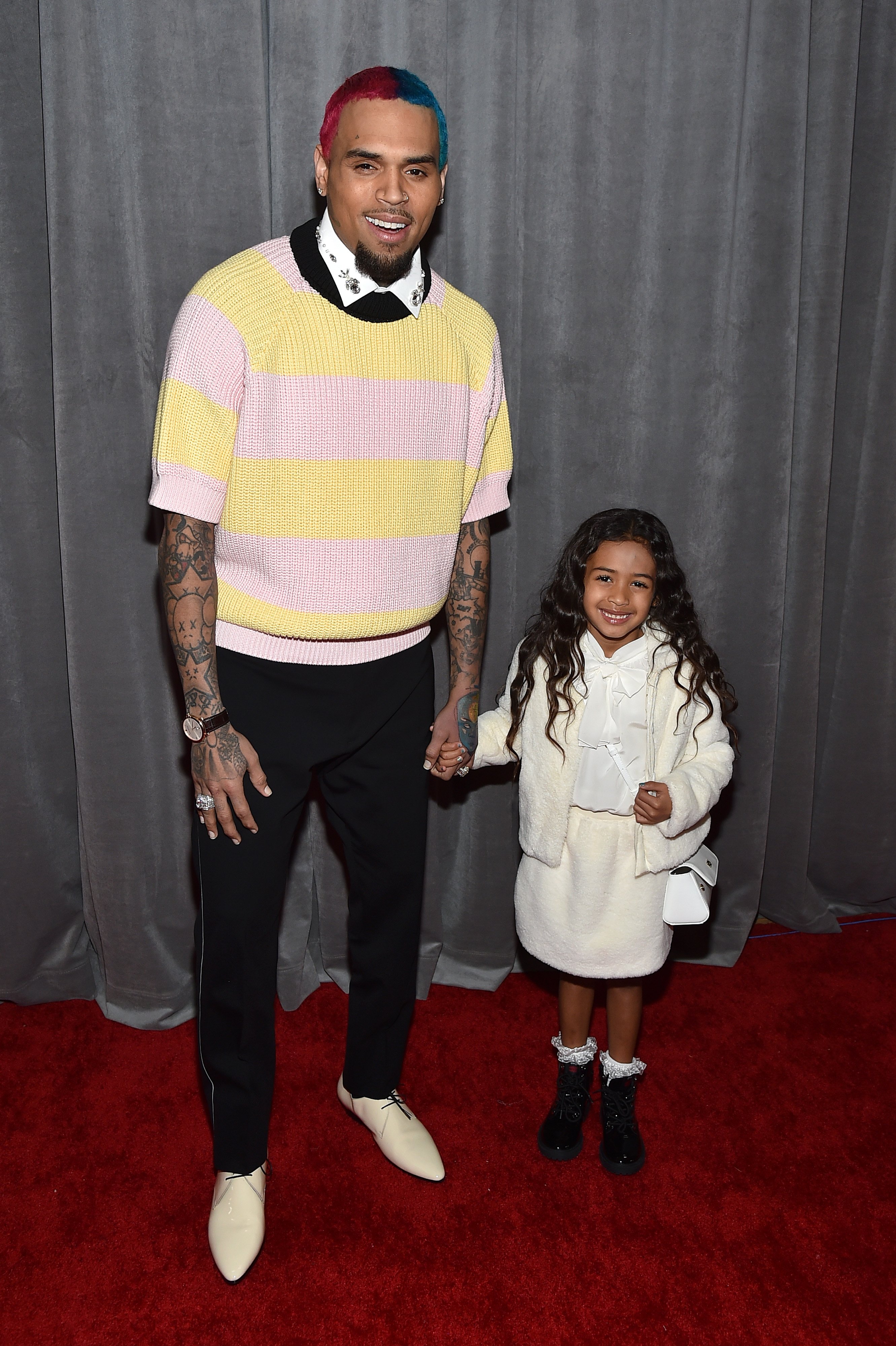 Chris Brown and his daughter Royalty Brown at the 62nd Annual Grammy Awards, 2020 in Los Angeles, California | Source: Getty Images 