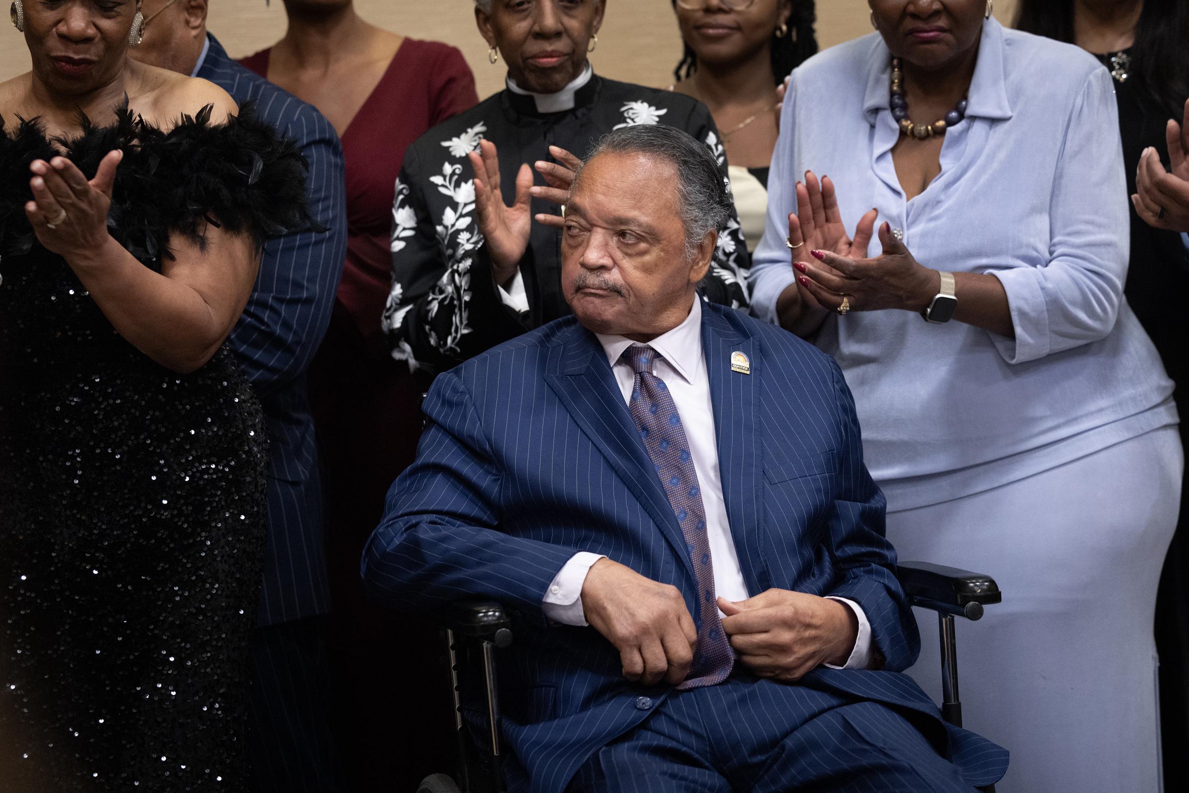 Rev. Jesse Jackson visits with guests at the National Bar Association's annual convention on July 31, 2025, in Chicago, Illinois | Source: Getty Images