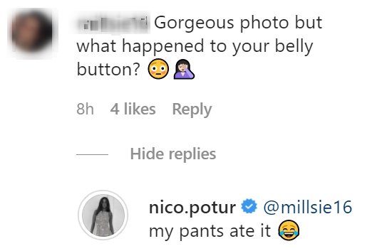 A fan's comment on Nicole Poturalski's Instagram post | Photo: Instagram/nico.potur