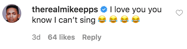 Mike Epps commented on a video of himself and Stephanie Mills working on a song idea | Source: Instagram.com/iamstephaniemills