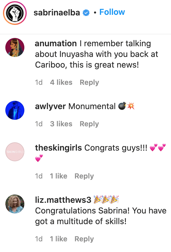 Fans' comments on Sabrina Elba's post. | Source: Instagram/sabrinaelba