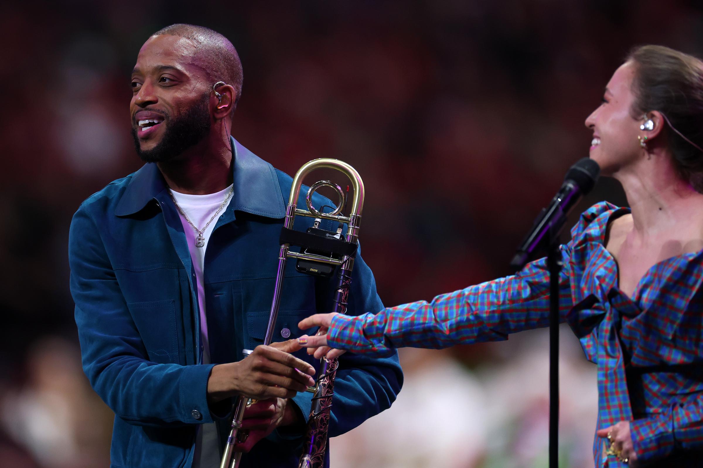 Troy "Trombone Shorty" Andrews and Lauren Daigle on February 9, 2025 | Source: Getty Images