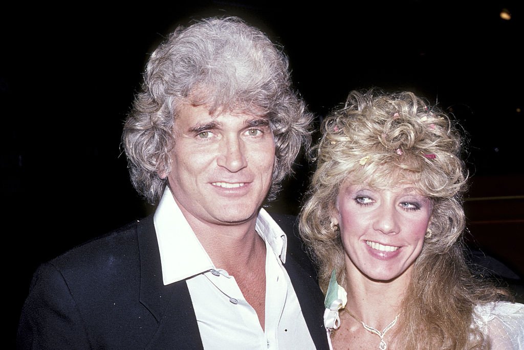Michael Landon and his bride Cindy Landon attend their wedding reception at La Scala Restaurant in Beverly Hills, California on February 14, 1983. | Photo: Getty Images