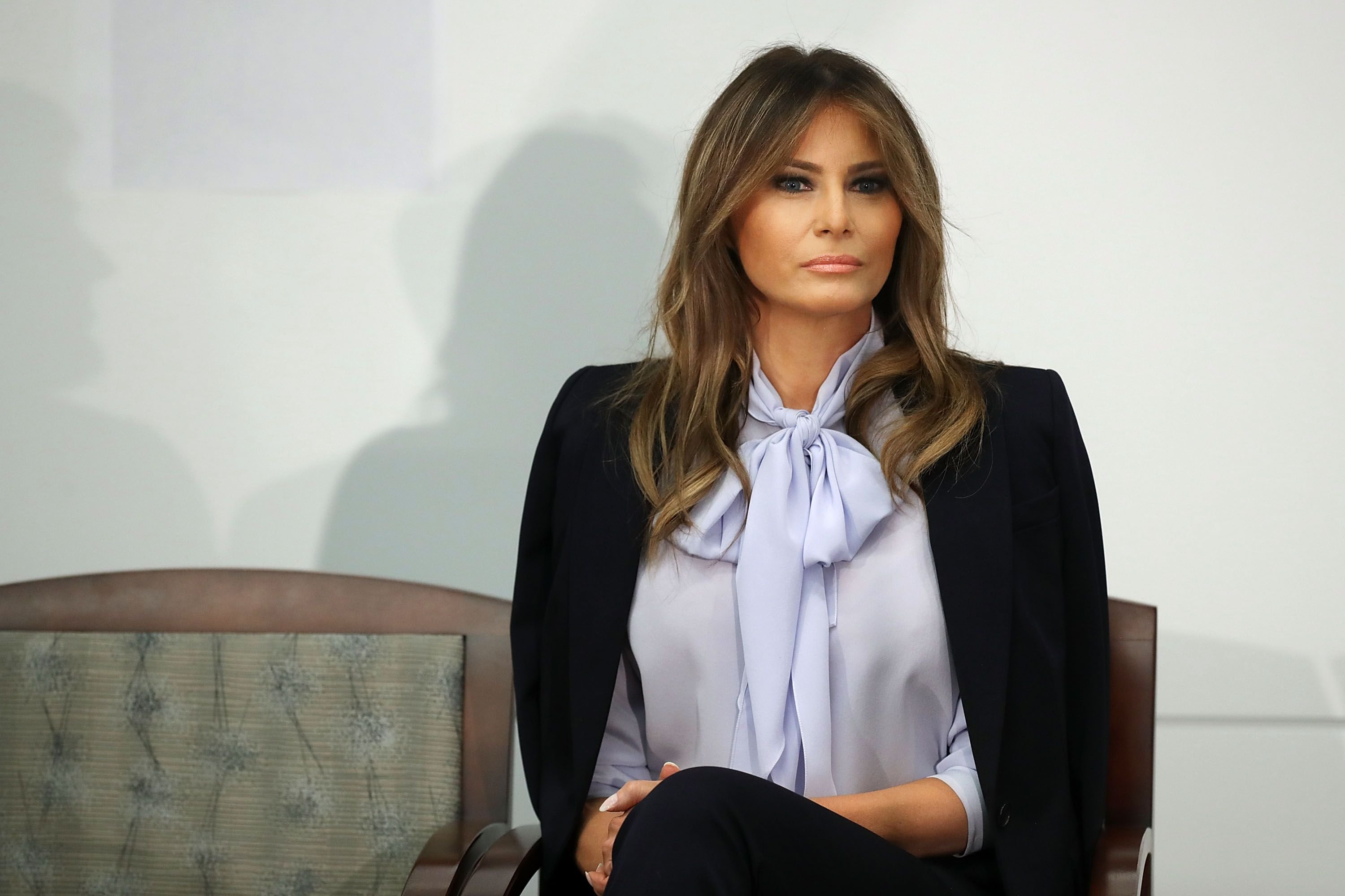 U.S. first lady Melania Trump attends a Federal Partners in Bullying Prevention summit at the Health Resources and Service Administration August 20, 2018 in Rockville, Maryland. | Photo: Getty images