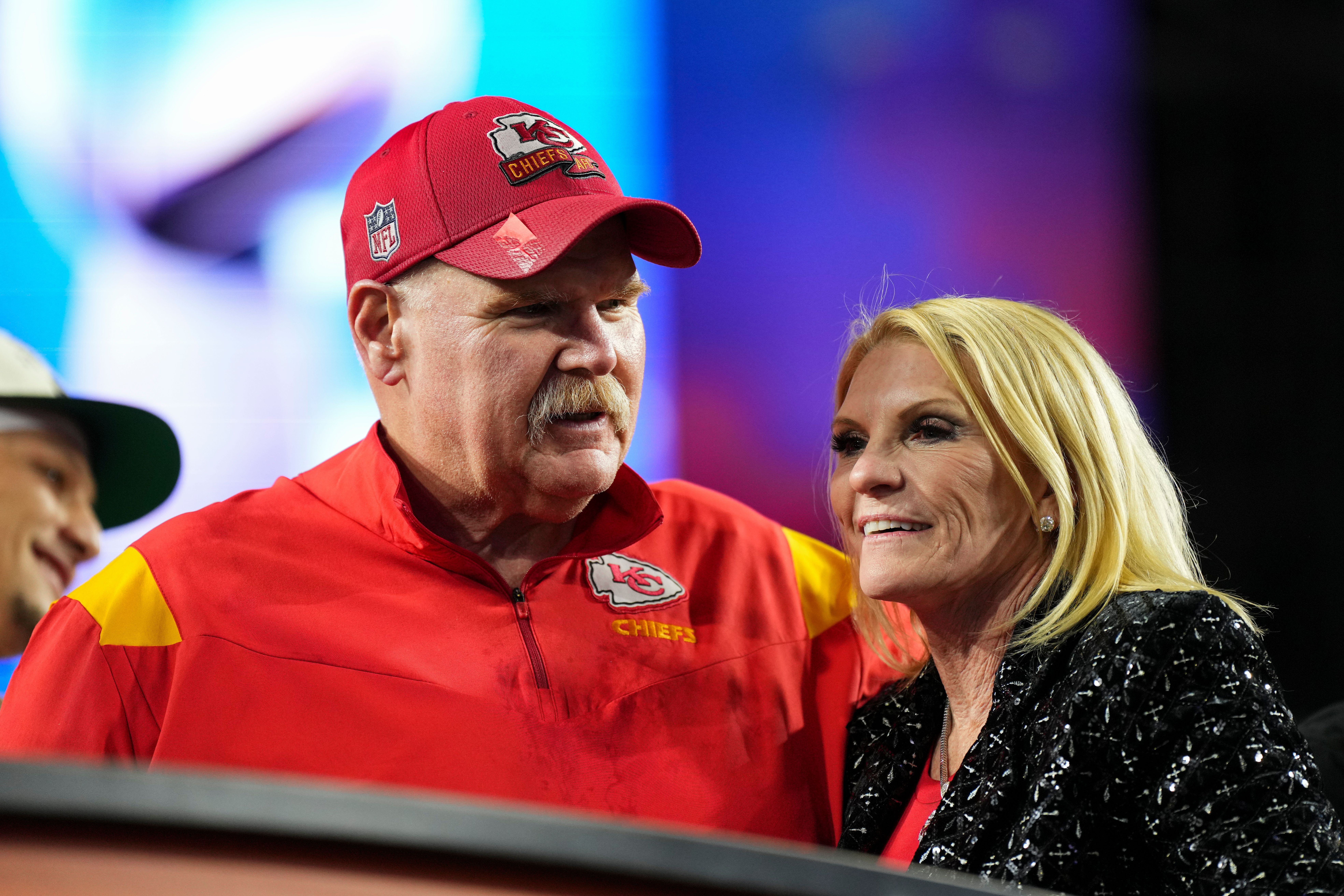 Andy Reid and Tammy Reid during the Super Bowl LVII against the Philadelphia Eagles at State Farm Stadium on February 12, 2023, in Glendale, Arizona. | Source: Getty Images