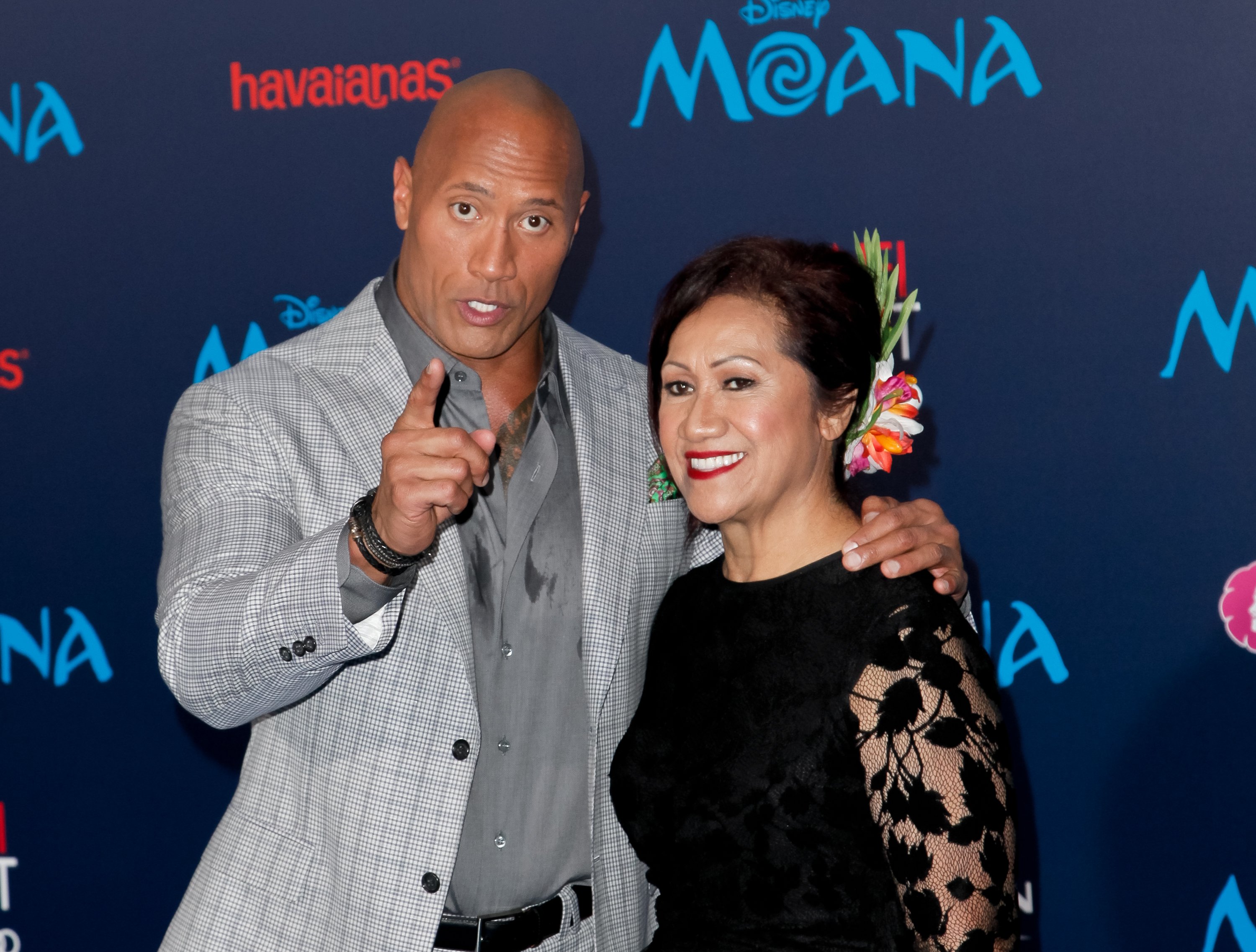 Actor Dwayne Johnson and his mother Ata Johnson at the El Capitan Theatre on November 14, 2016 in Hollywood, California. | Source: Getty Images