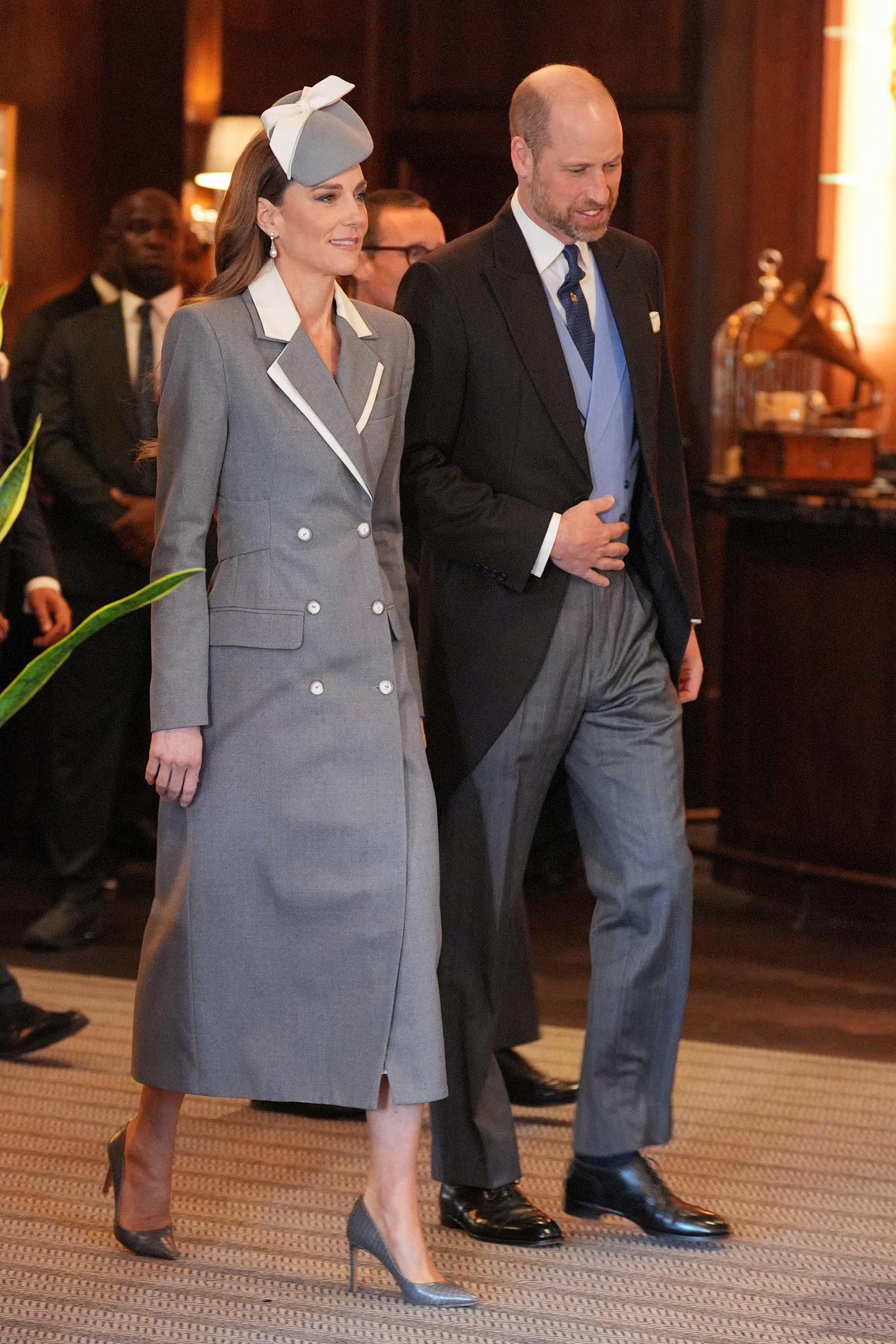 Prince William, Prince of Wales, and Catherine, Princess of Wales, arrive to greet Nigeria's President and his wife at the Fairmont Hotel in Windsor on March 18, 2026. | Source: Getty Images
