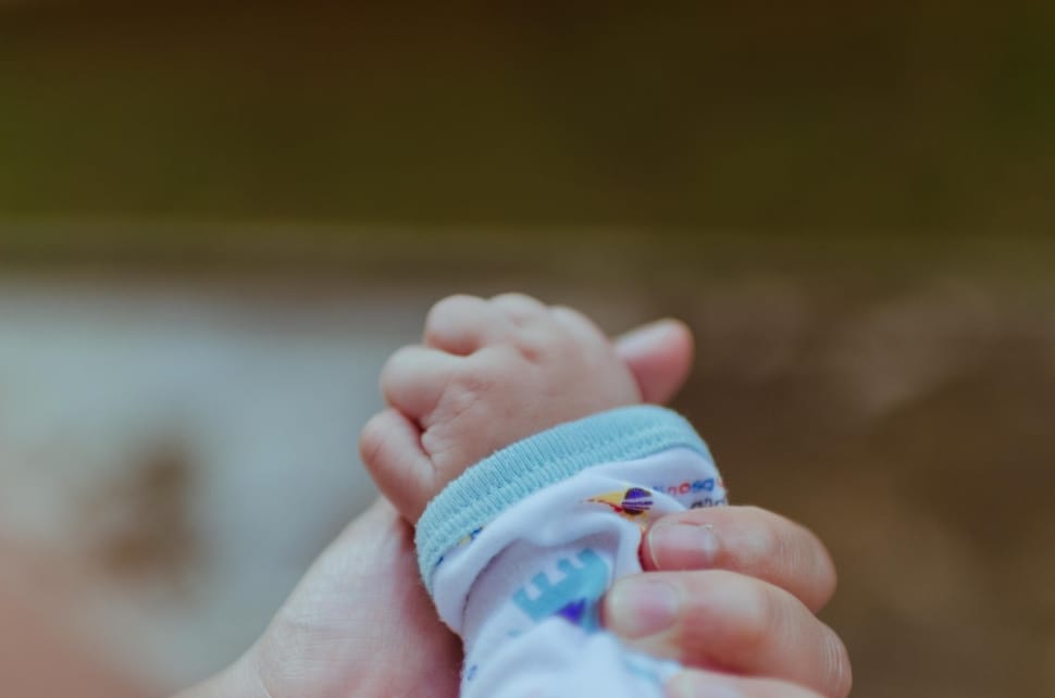 Mano de adulto sosteniendo mano de bebé. | Foto: Peakpx