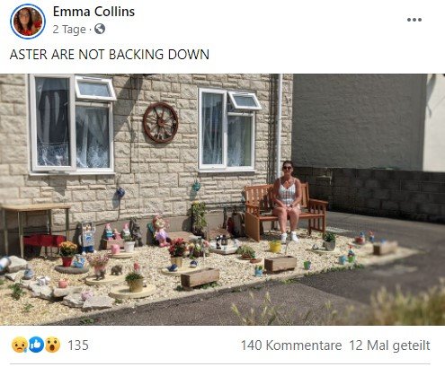 Emma Collins in dem Garten, denn sie in Namen ihres verstorbenen Sohnes erstellt hat. I Quell: facebook.com/PicturesOfPortland