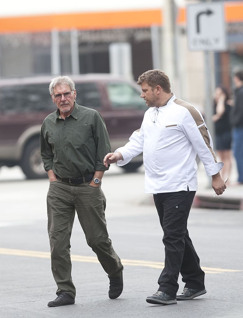 Harrison Ford and his son Benjamin Ford spotted walking on January 24, 2014 in Los Angeles, California | Photo: Getty Images