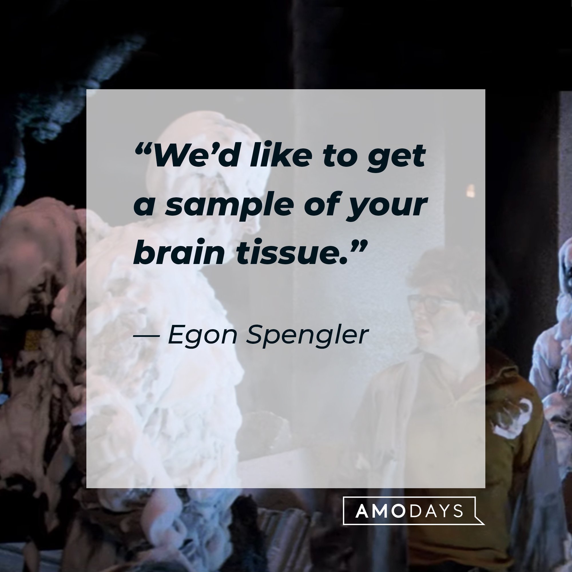 Egon Spengler's quote: “We’d like to get a sample of your brain tissue.” | Image: AmoDays