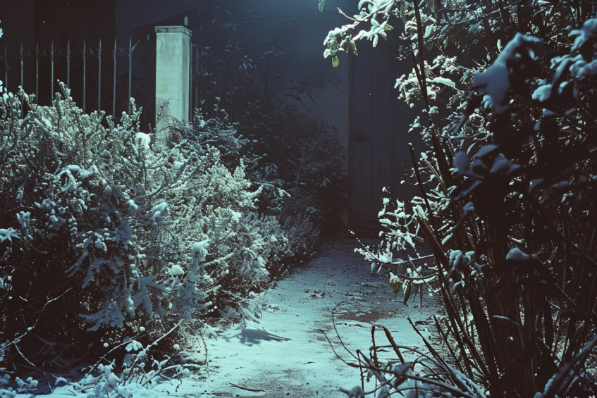 A garden covered in white paint | Source: Midjourney