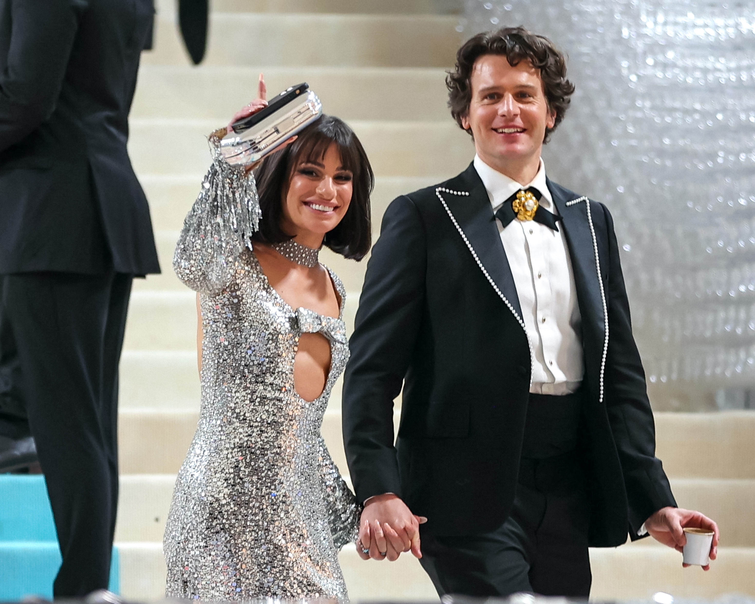 Lea Michele and Jonathan Groff are seen attending the 2023 Met Gala at The Metropolitan Museum of Art, on May 1, 2023, in New York City. | Source: Getty Images
