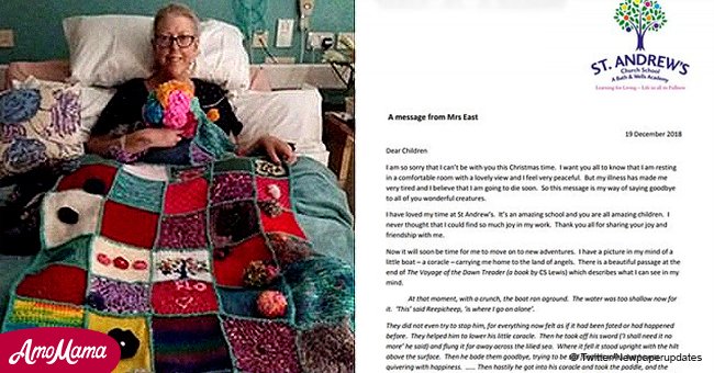Teacher wrote tearful letter for pupils from her deathbed to thank them for their 'friendship'