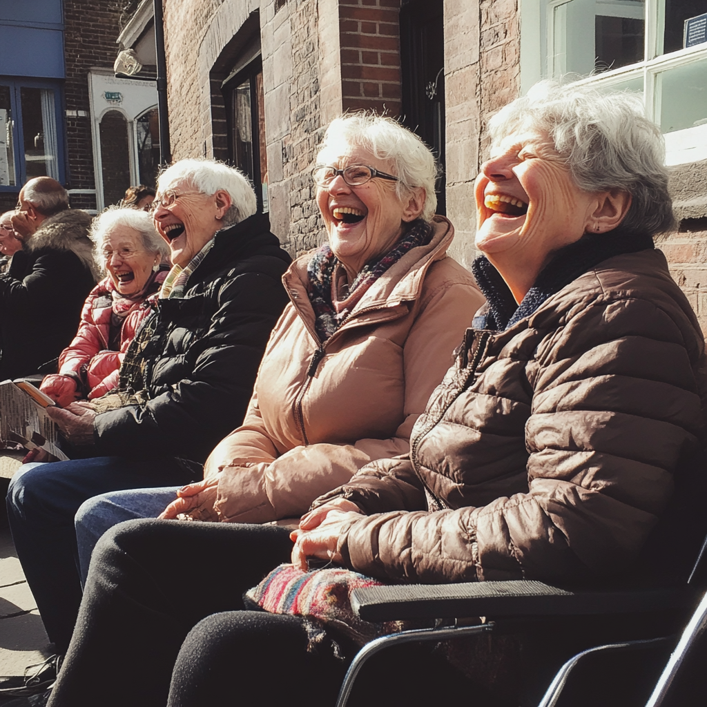 A group of elderly people sitting together | Source: Midjourney