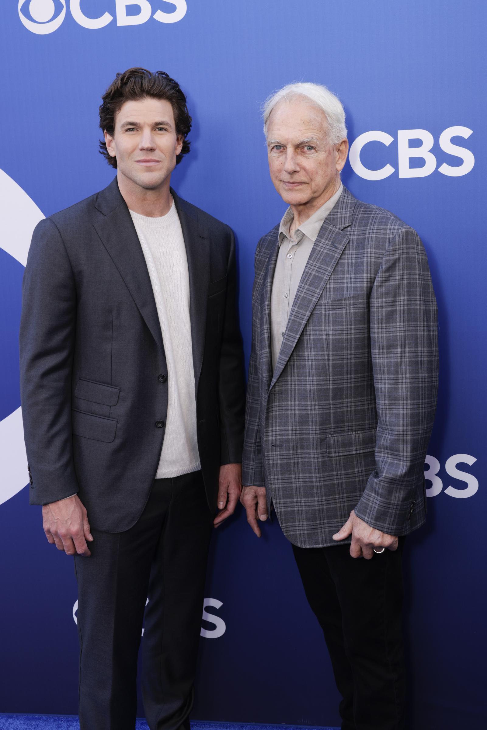 Austin Stowell and Mark Harmon at the CBS New Fall Schedule Celebration event on May 2, 2024, in Los Angeles, California. | Source: Getty Images