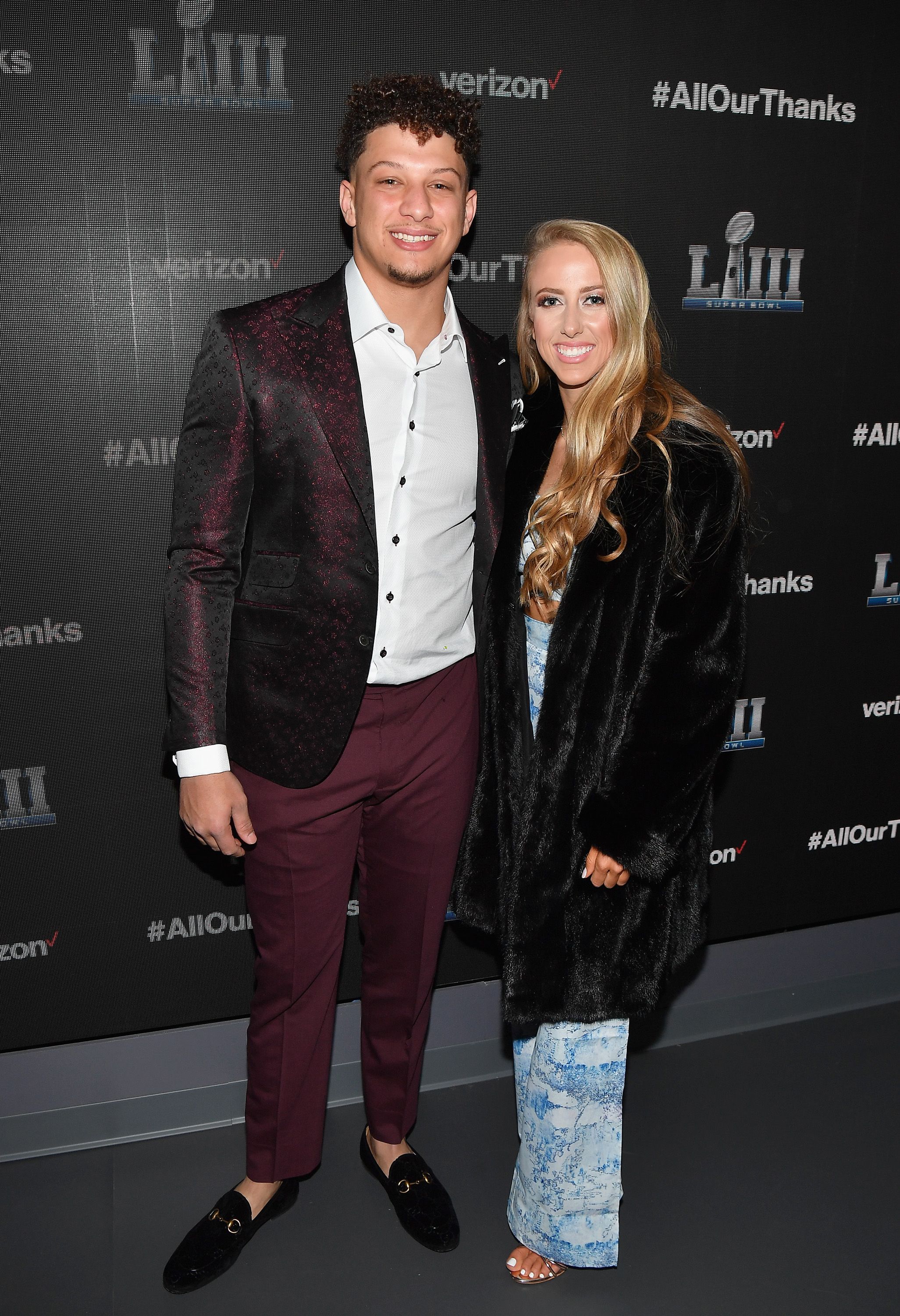 Patrick Mahomes II and Brittany Matthews during the world premiere event for "The Team That Wouldn't Be Here" documentary hosted by Verizon on January 31, 2019. | Photo: Getty Images