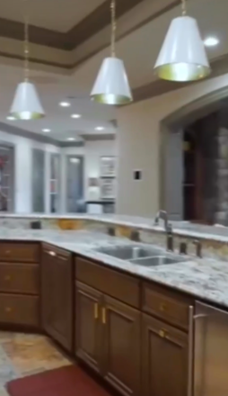 A view inside one of the kitchens inside Kyle and Samantha Busch's family home. | Source: Instagram/rowdybusch
