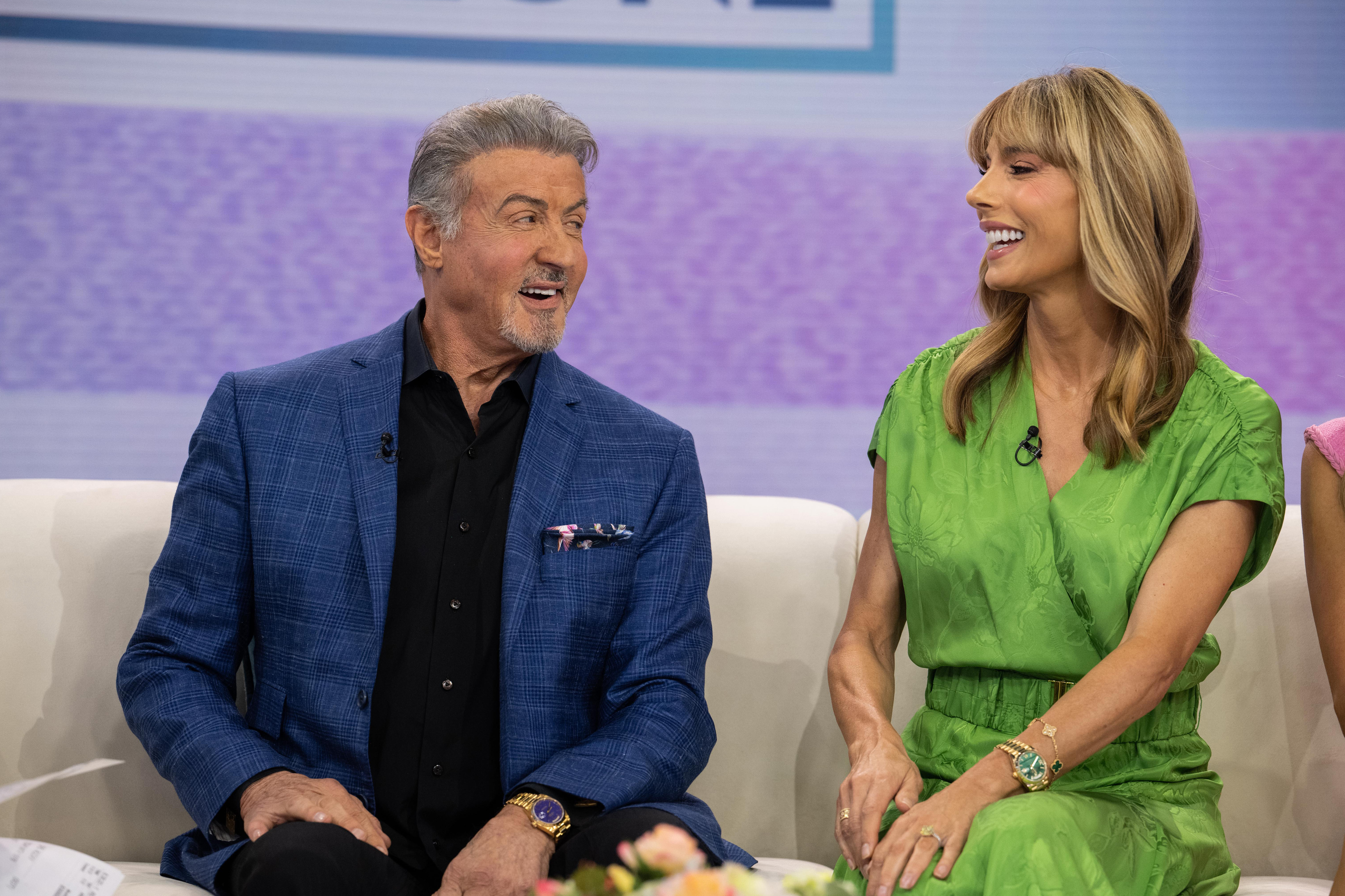 Sylvester Stallone and his wife Jennifer Flavin on the "Today" show on May 10, 2023 | Source: Getty Images