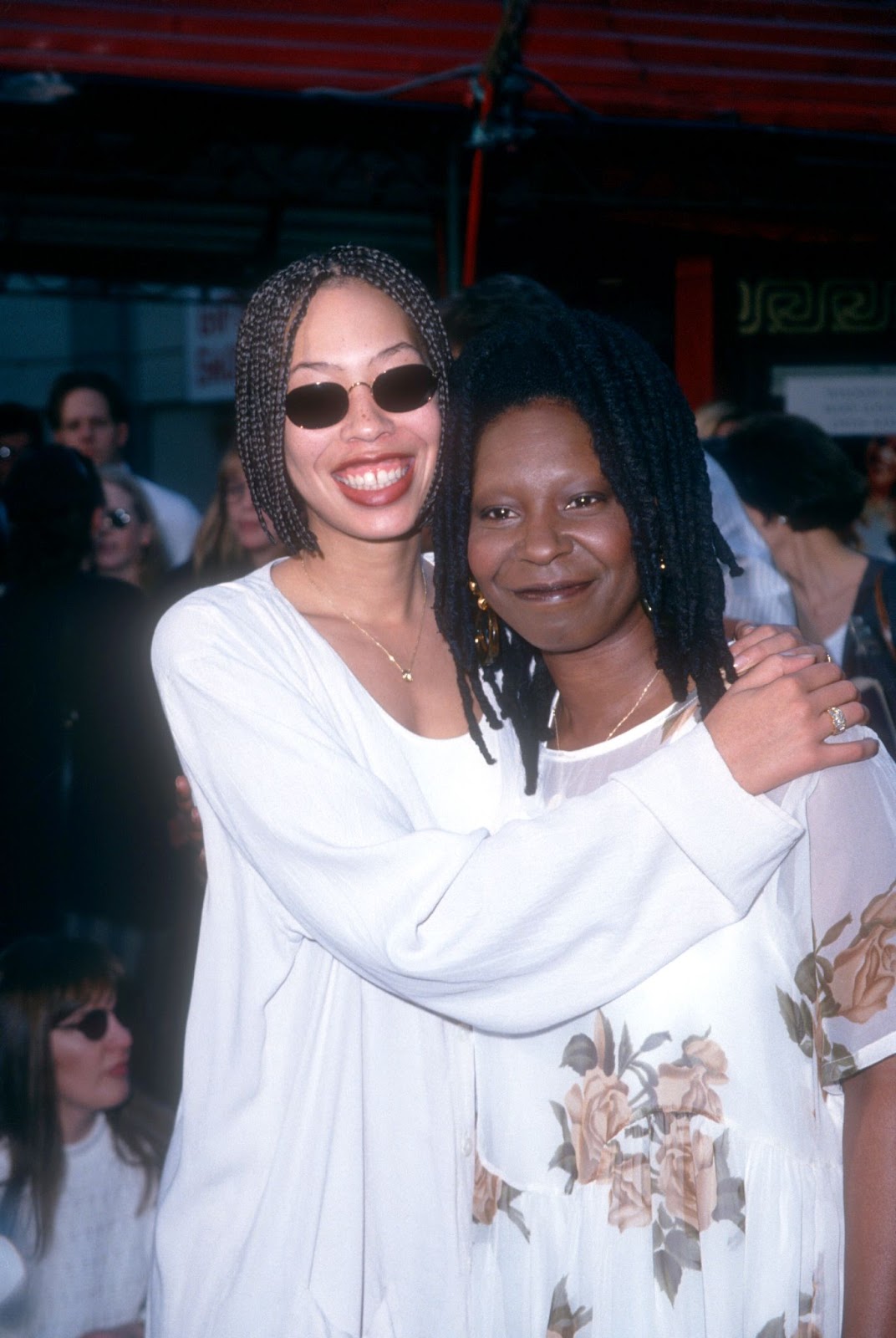 Whoopi Goldberg and Alex Martin during the actress's Braid, Hand, and Footprint Ceremony on February 2, 1995, in Hollywood, California. | Source: Getty Images