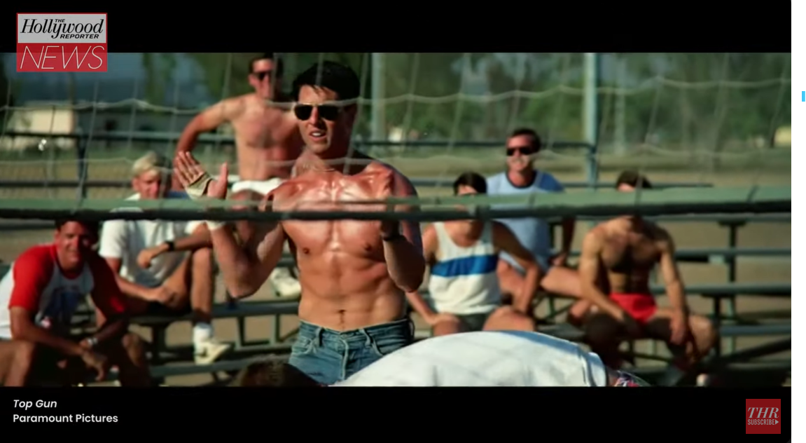 A volleyball scene from the 1986 movie "Top Gun" as shared on June 7, 2022. | Source: YouTube/hollywoodreporter