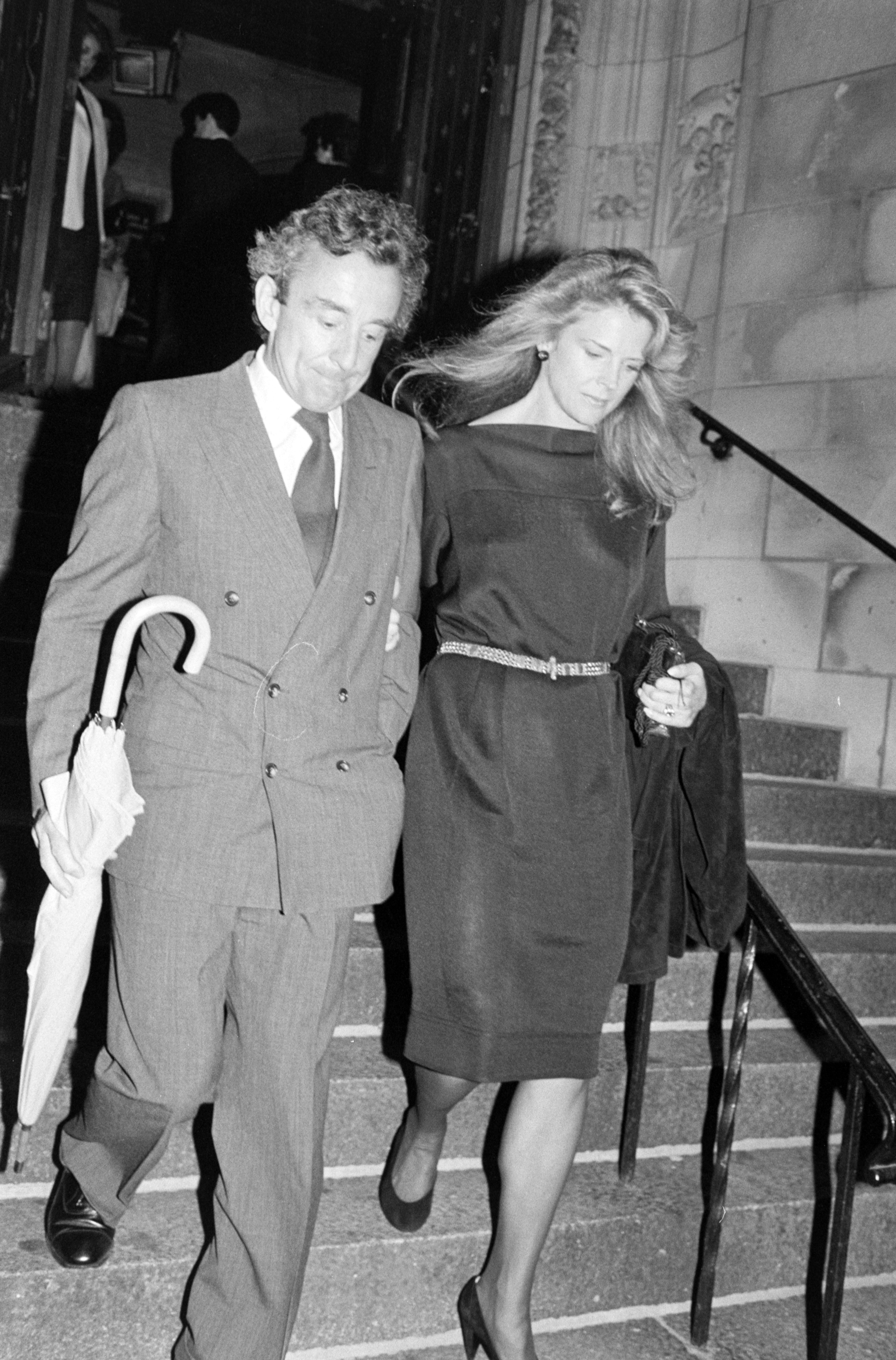 The actress pictured with Louis Malle as they attended a service at the Church of St. Vincent Ferrer in New York City on September 14, 1983 | Source: Getty Images