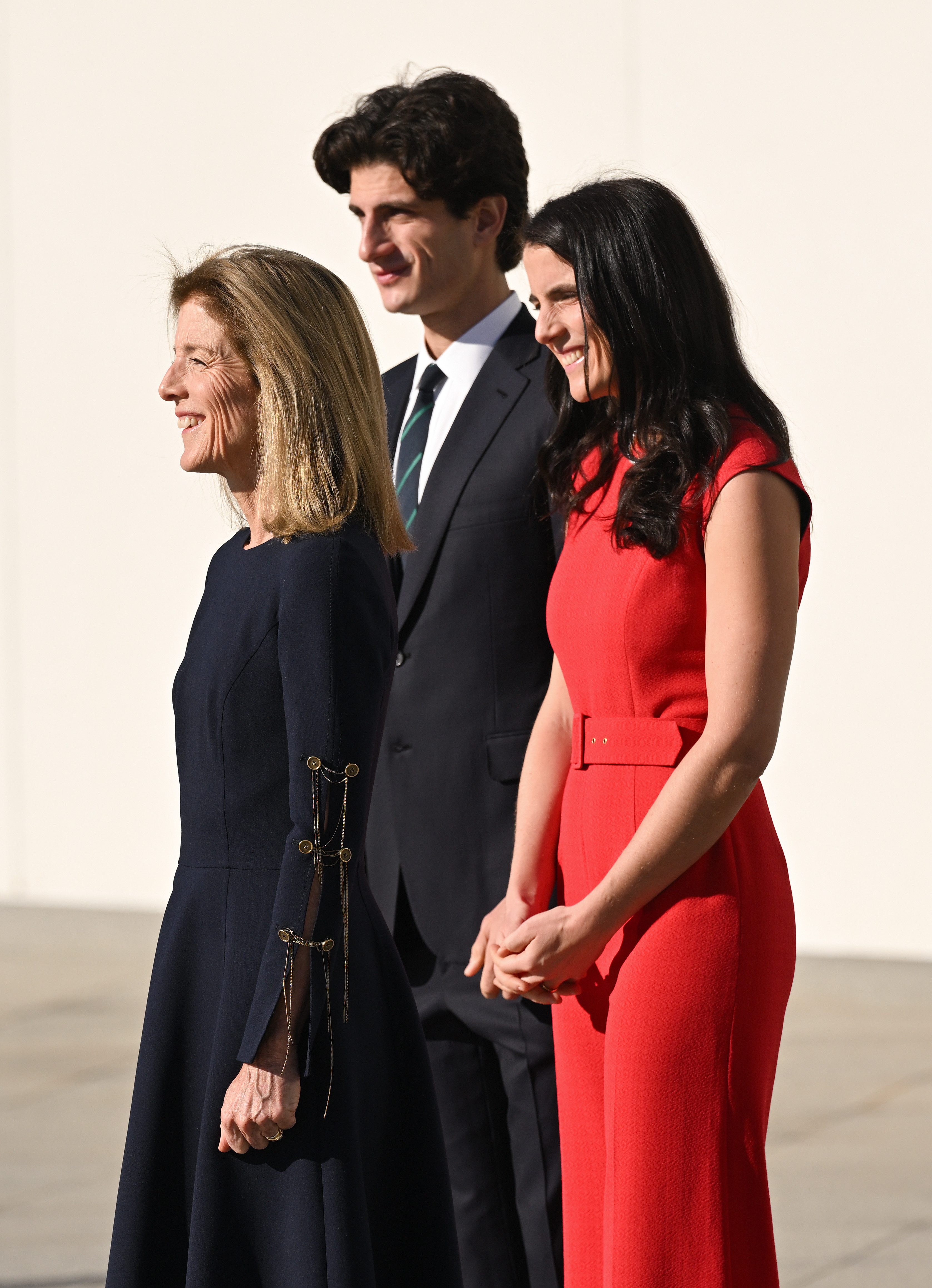 Caroline Kennedy, Tatiana, and Jack Schlossberg wait to greet Prince William, Prince of Wales during his visit to John F. Kennedy Presidential Library and Museum on December 2, 2022 in Boston, Massachusetts | Source: Getty Images
