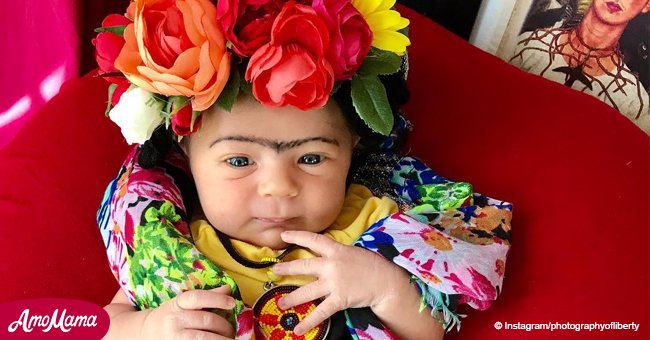 3-month-old baby dressed up as the world's most famous women