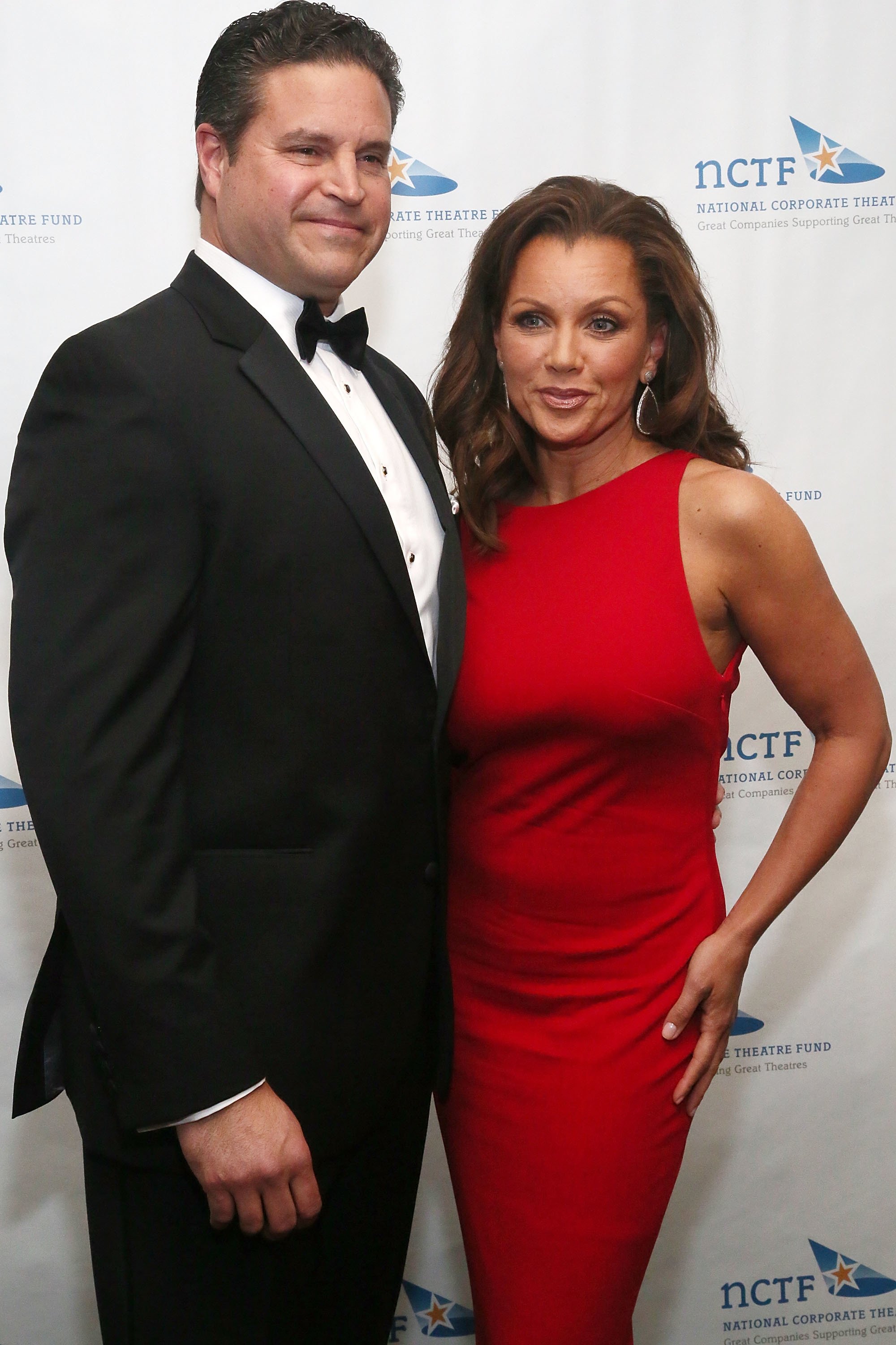 Jim Skrip and actress Vanessa Williams, wearing a dress designed by Azadeh attend the National Corporate Theatre Fund 2013 Chairman's Award Gala at The Pierre Hotel on April 29, 2013 | Photo: Getty Images