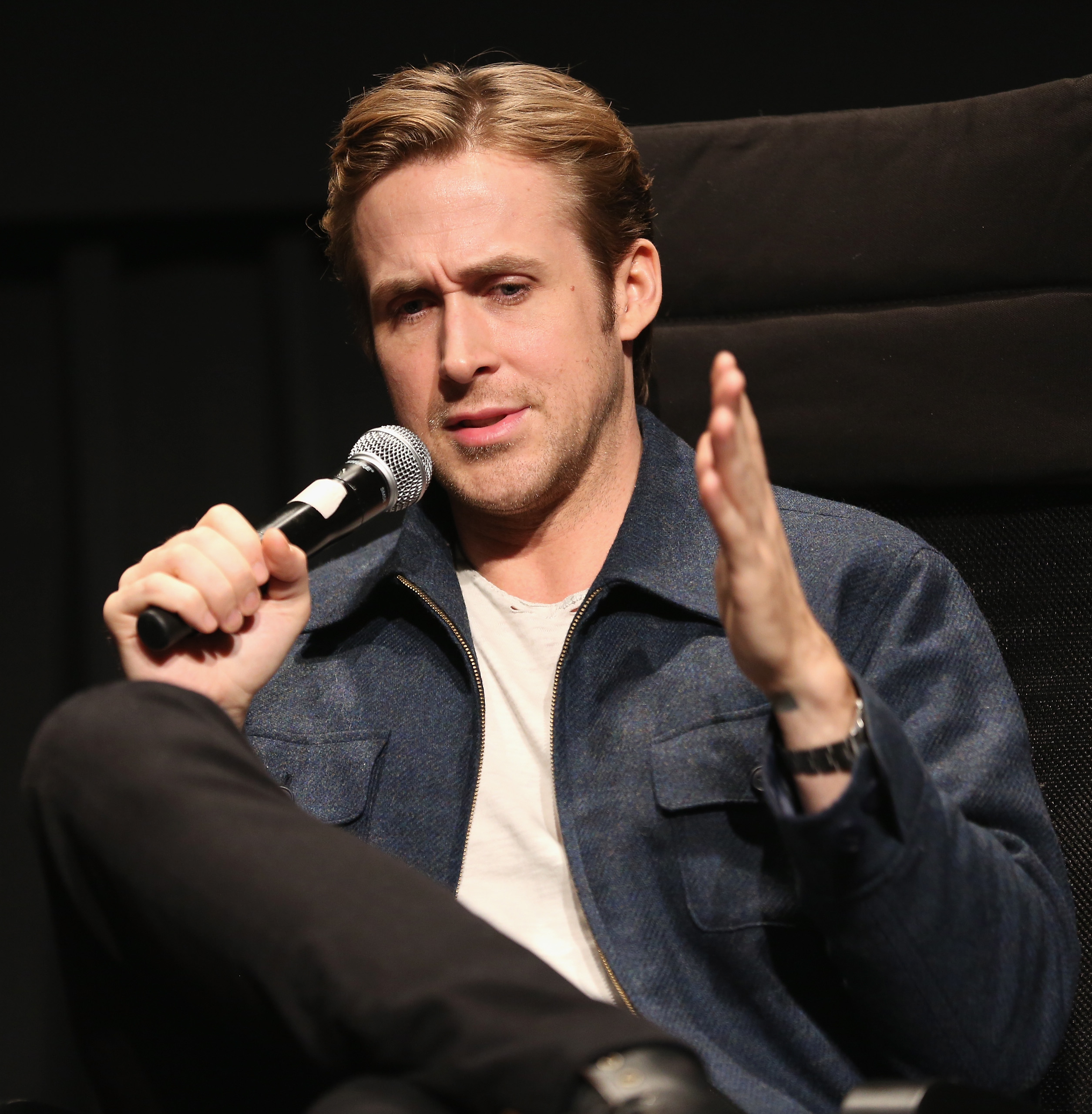 Ryan Gosling speaks during an official Academy screening of "The Big Short" on December 7, 2015 in New York City | Source: Getty Images