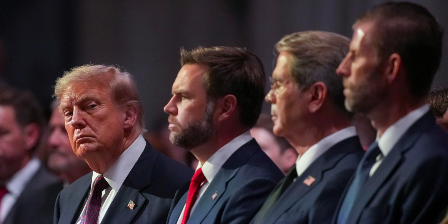Donald Trump, JD Vance, Scott Bessent, and Eric Trump. | Source: Getty Images