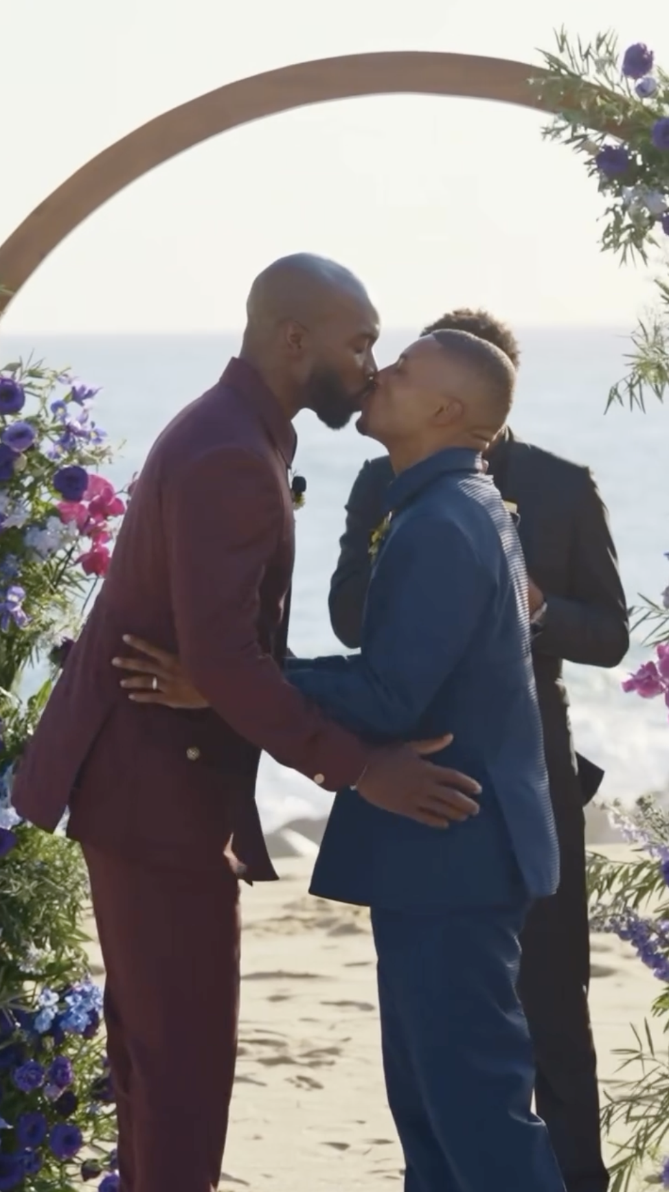 Greg Mathis Jr. and Elliott Cooper sharing a kiss after exchanging their vows posted on October 24, 2024 | Source: Instagram/elliott_coopr