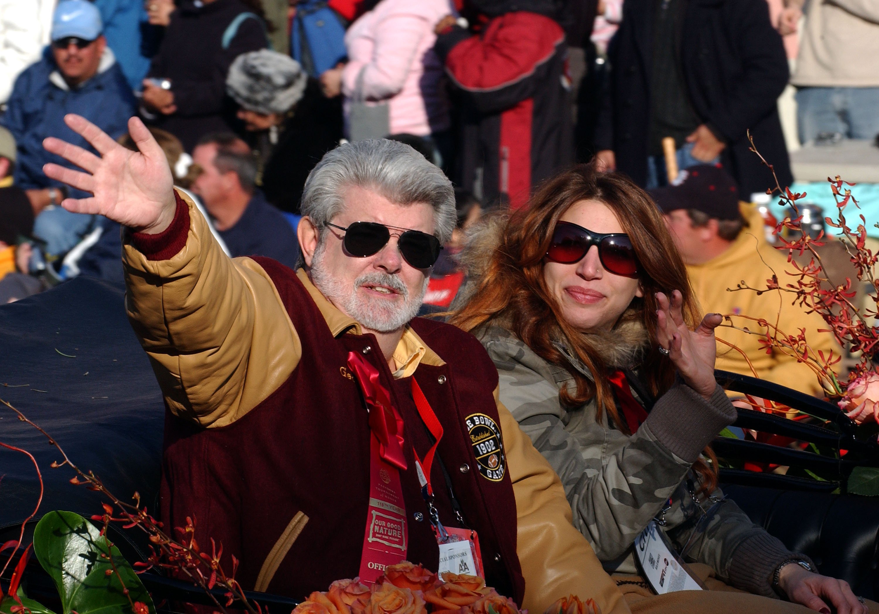 George Lucas and Amanda Lucas at the 118th Rose Parade "Our Good Nature" on January 1, 2007 | Source: Getty Images