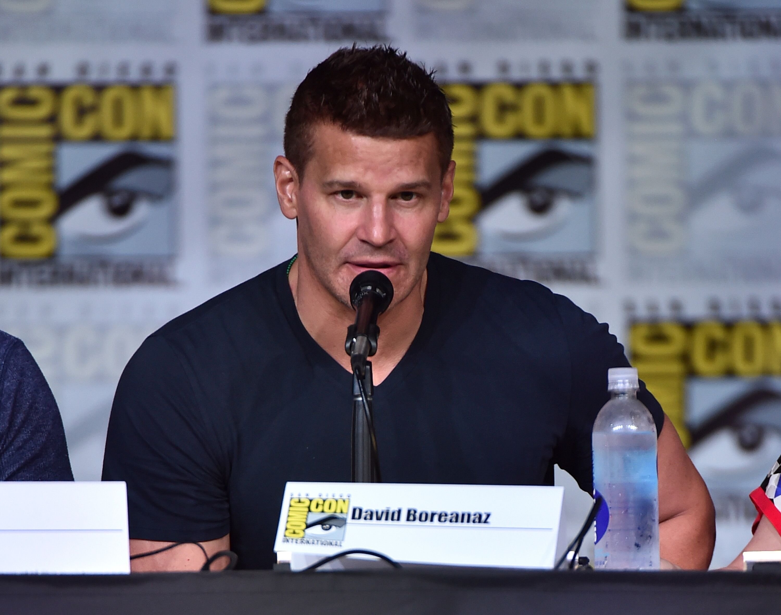 David Boreanaz attends the "Bones" panel during Comic-Con International 2016. | Source: Getty Images
