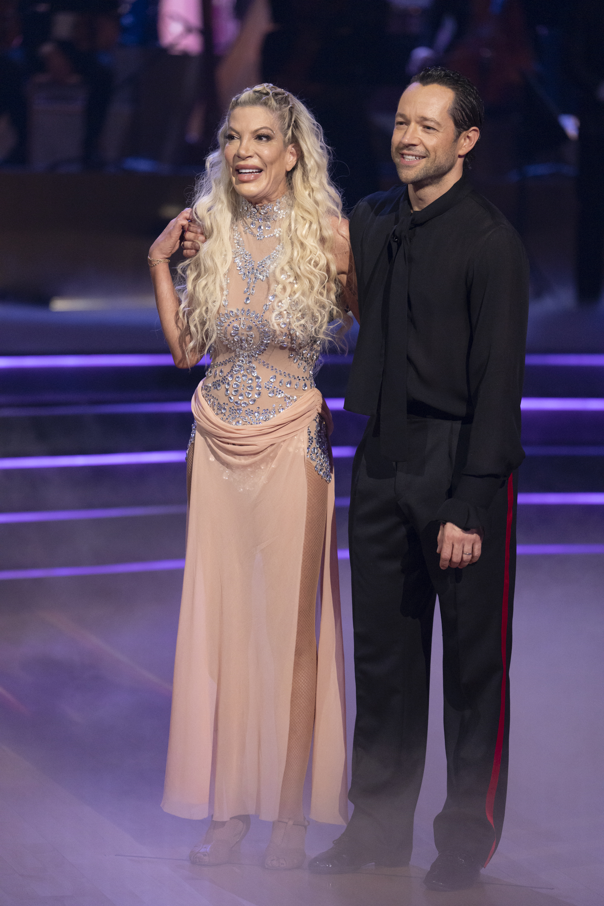 Tori Spelling and Pasha Pashkov on "Dancing with the Stars" on September 24, 2024. | Source: Getty Images