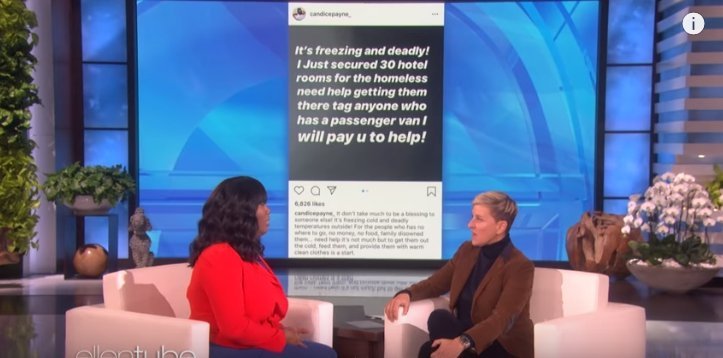 Ellen DeGeneres und Candice Payne - Quelle: YouTube/ TheEllenShow