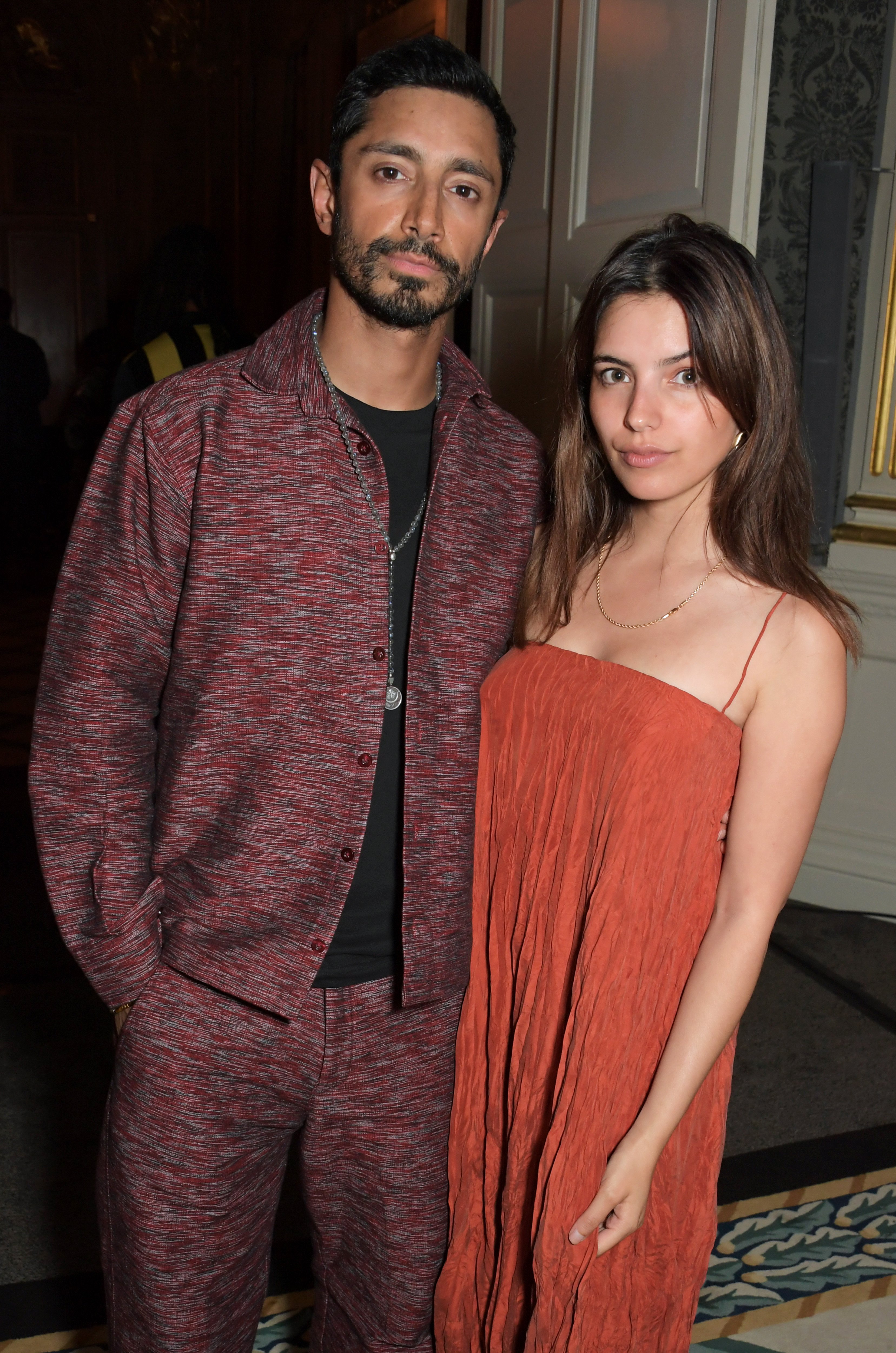 Riz Ahmed and Fatima Farheen Mirza posing for a picture on September 4, 2022 in, England | Source: Getty Images 