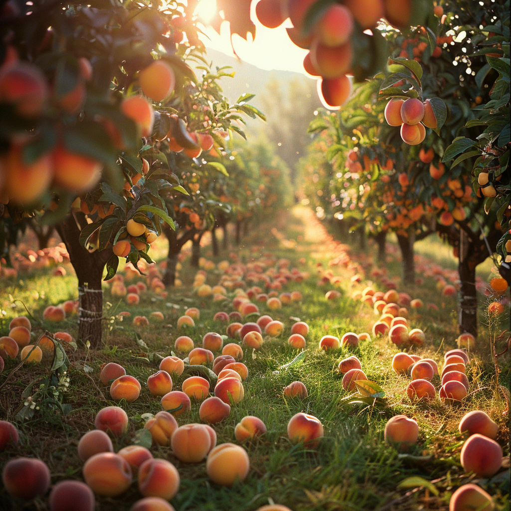 A peach orchard | Source: Midjourney