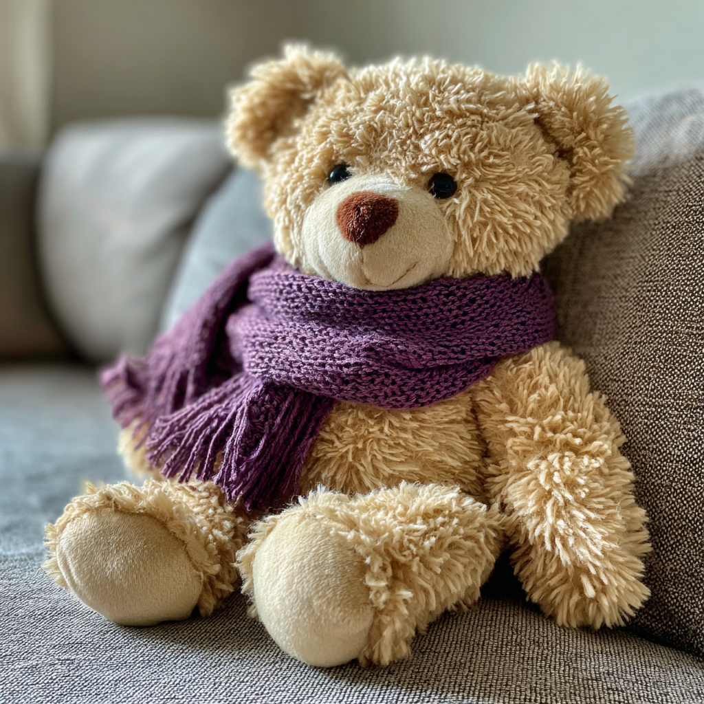 A stuffed animal on a couch | Source: Midjourney