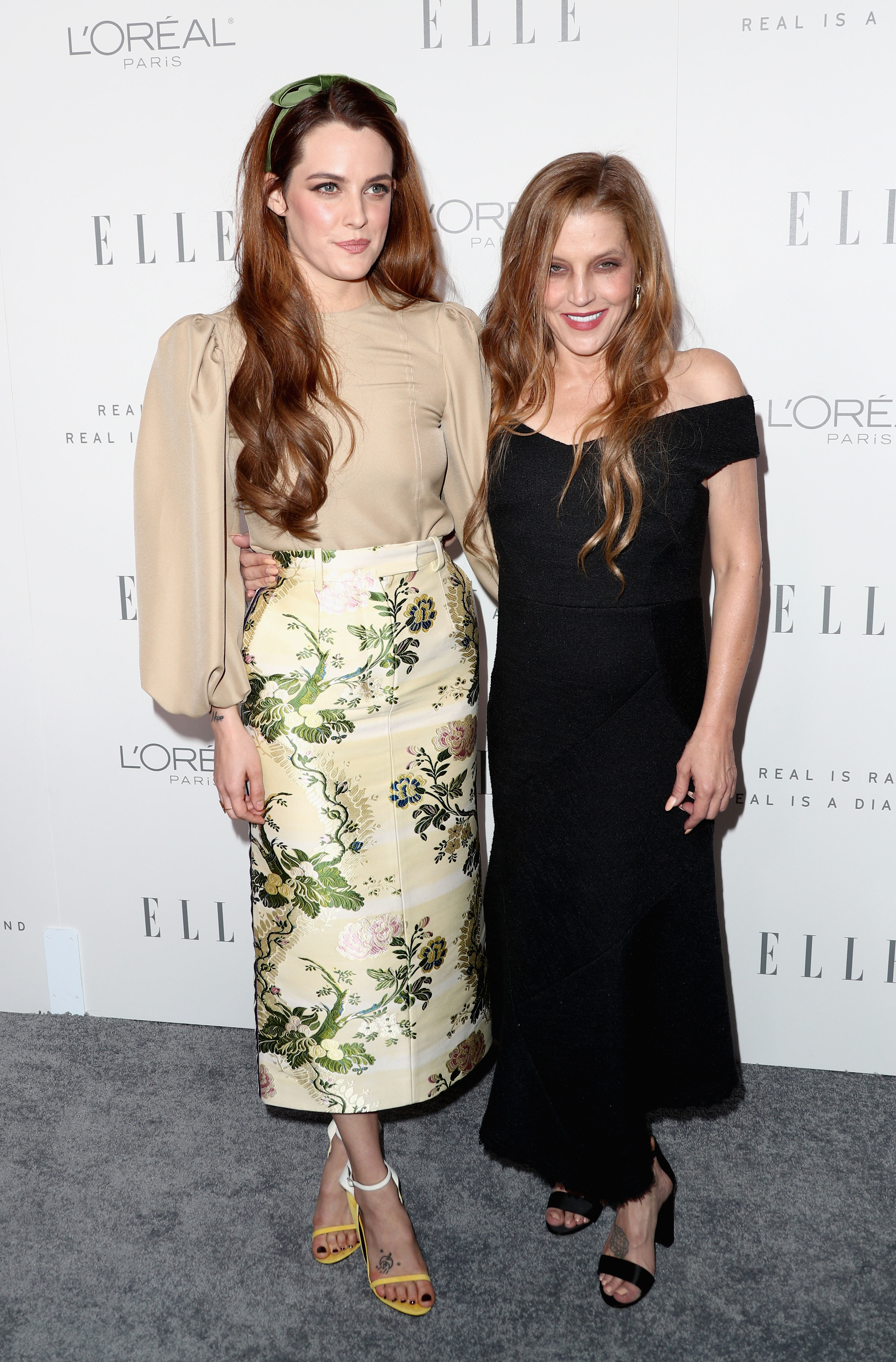 Riley Keough (L) and Lisa Marie Presley at Four Seasons Hotel Los Angeles, on October 16, 2017, in Los Angeles, California| Source: Getty Images