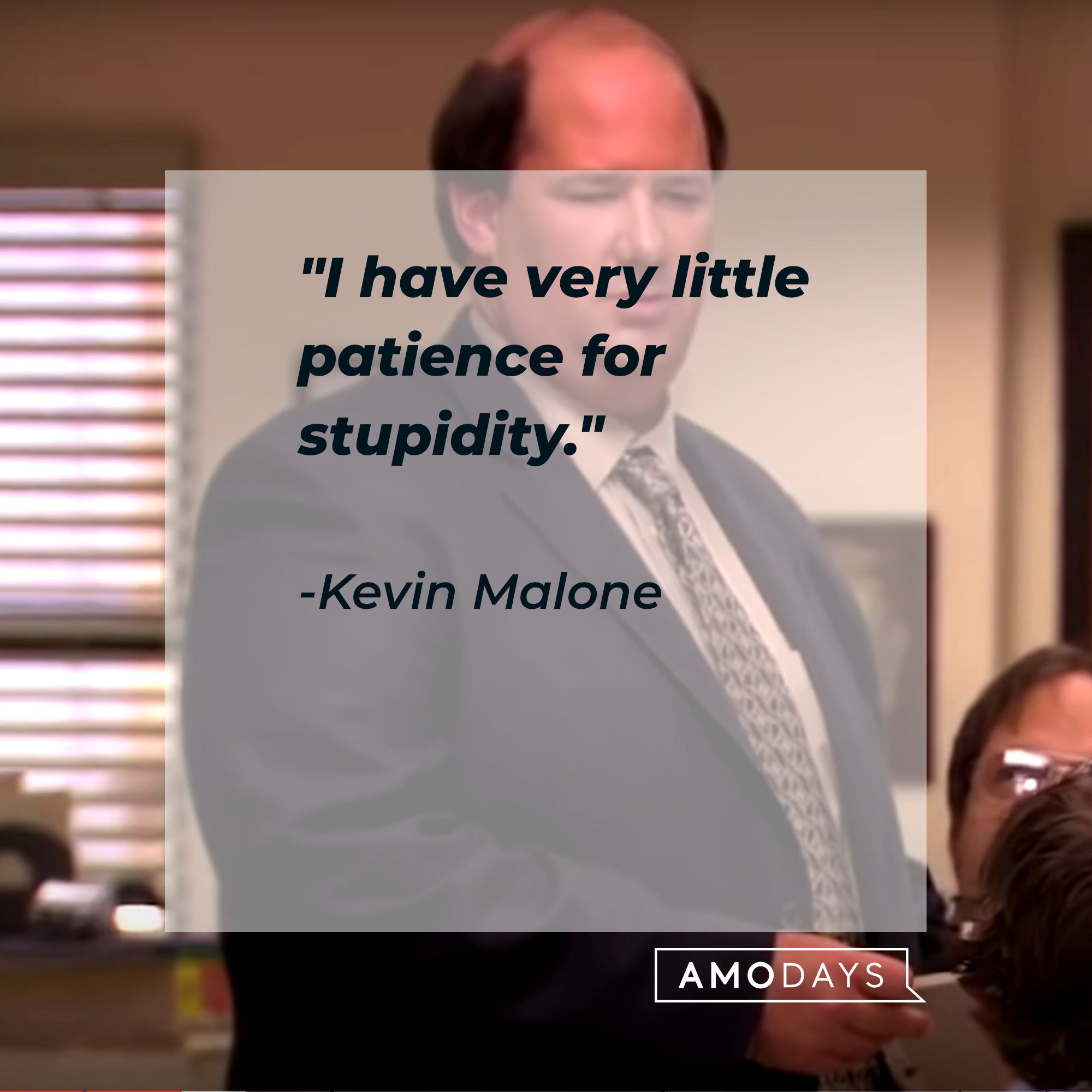 Kevin Malone's quote: "I have very little patience for stupidity." | Source: youtube.com/TheOffice