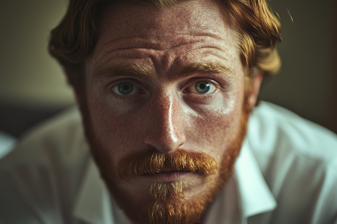 A close-up shot of a man's face | Source: Midjourney