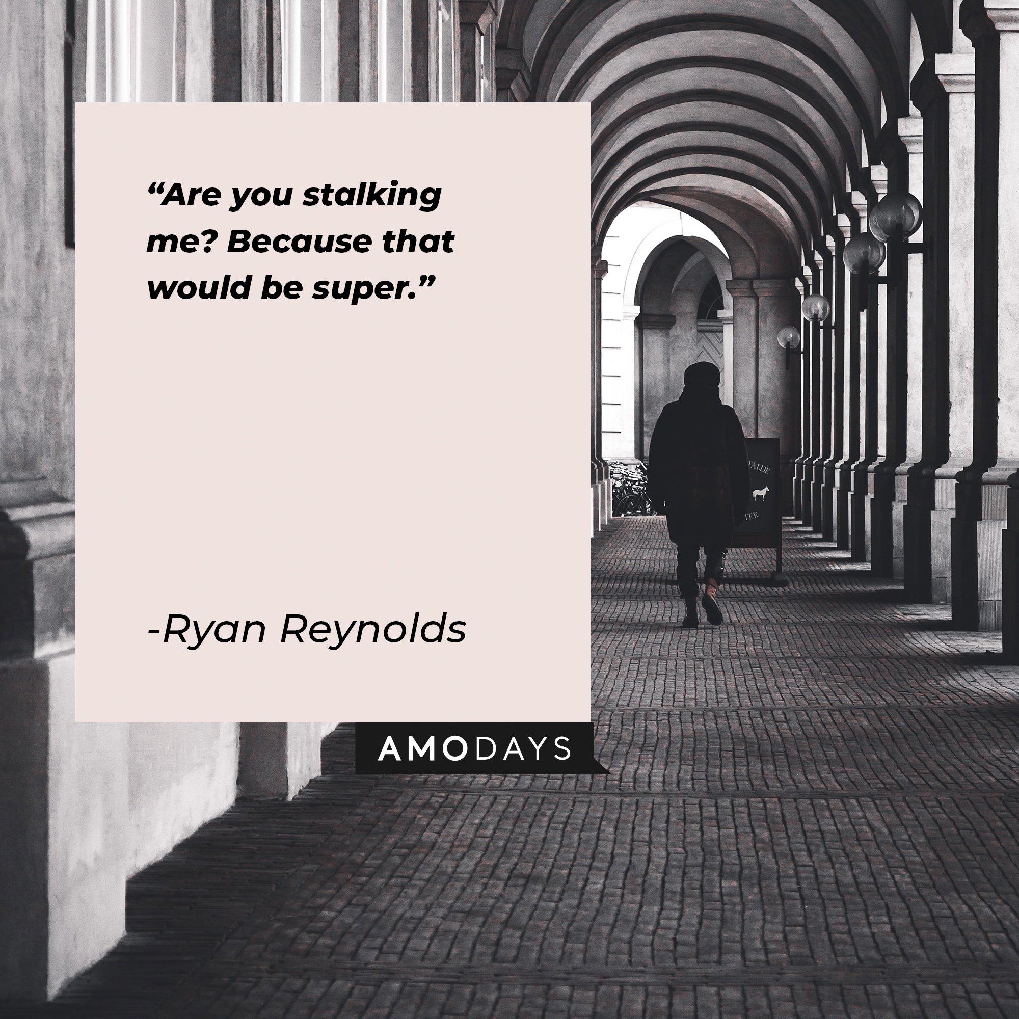 Ryan Reynolds’s quote: "Are you stalking me? Because that would be super." | Image: AmoDays   