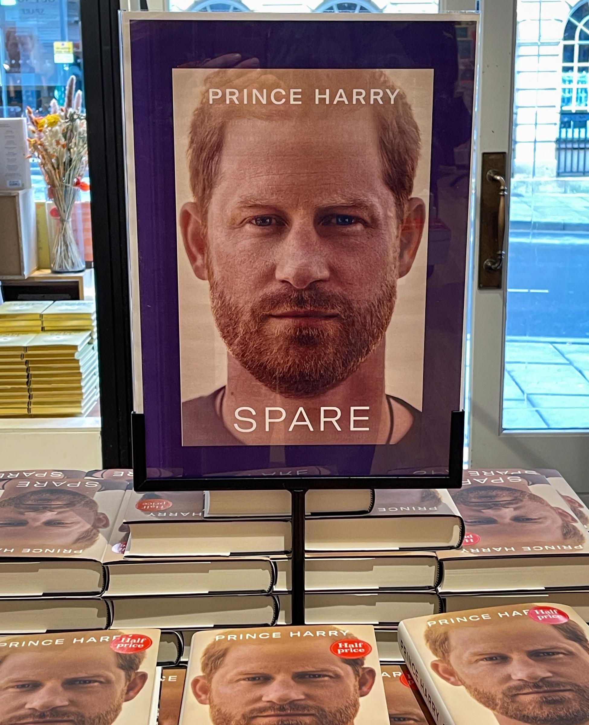 Copies of "Spare" in a book store in Bath, England on January 22, 2023 | Source: Getty Images