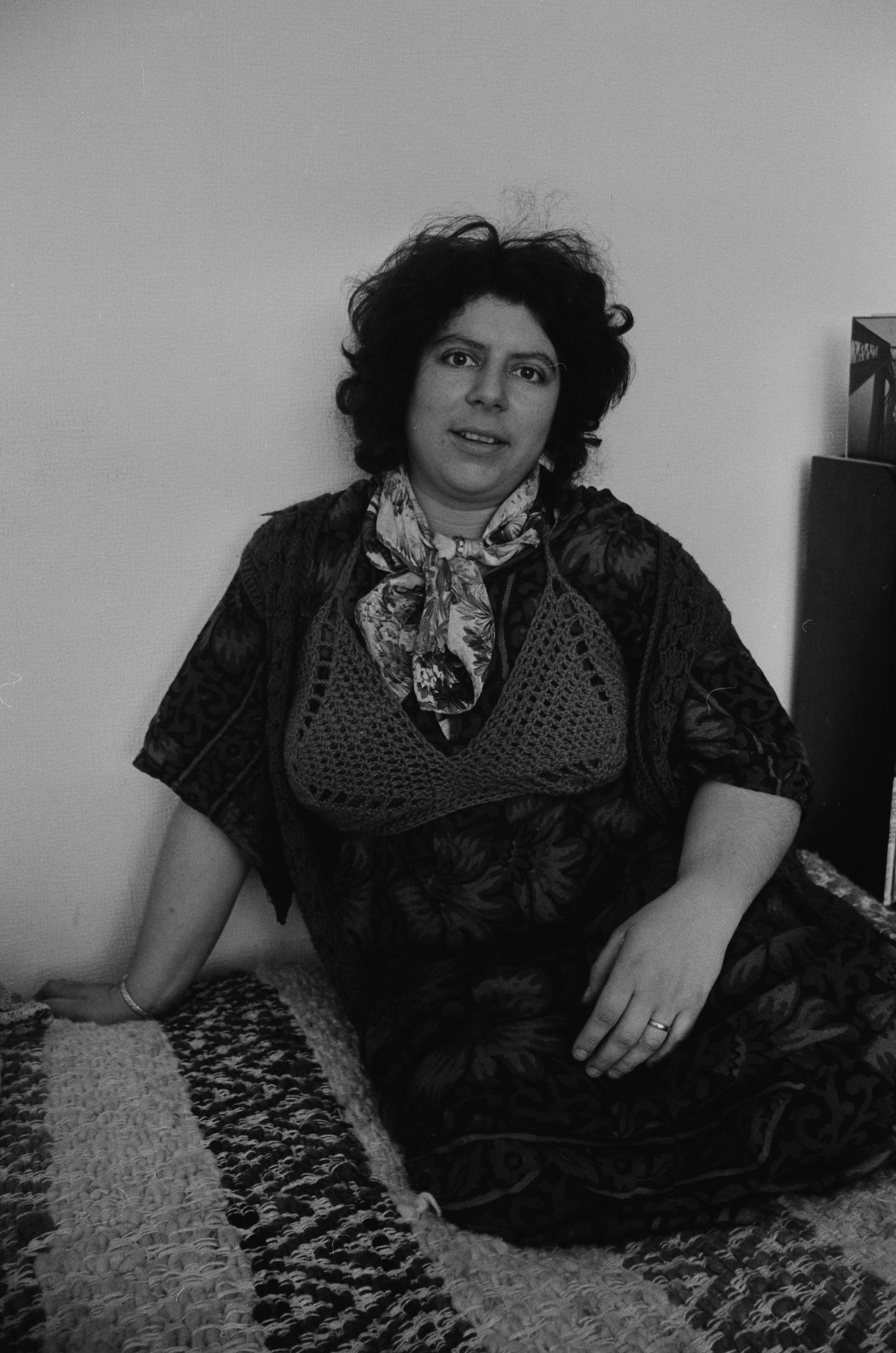 Miriam Margolyes photographed during an interview for the BBC Radio 4 play "Afternoon Theatre - The Bashful Canary" as well as the BBC Radio 2 soap opera "Waggoners' Walk" on 26 October 1972. | Source: Getty Images