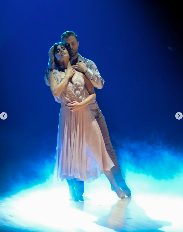 Hayley Erbert and Derek Hough dancing together on "DWTS," posted on October 17, 2024 | Source: Instagram/hayley.erbert