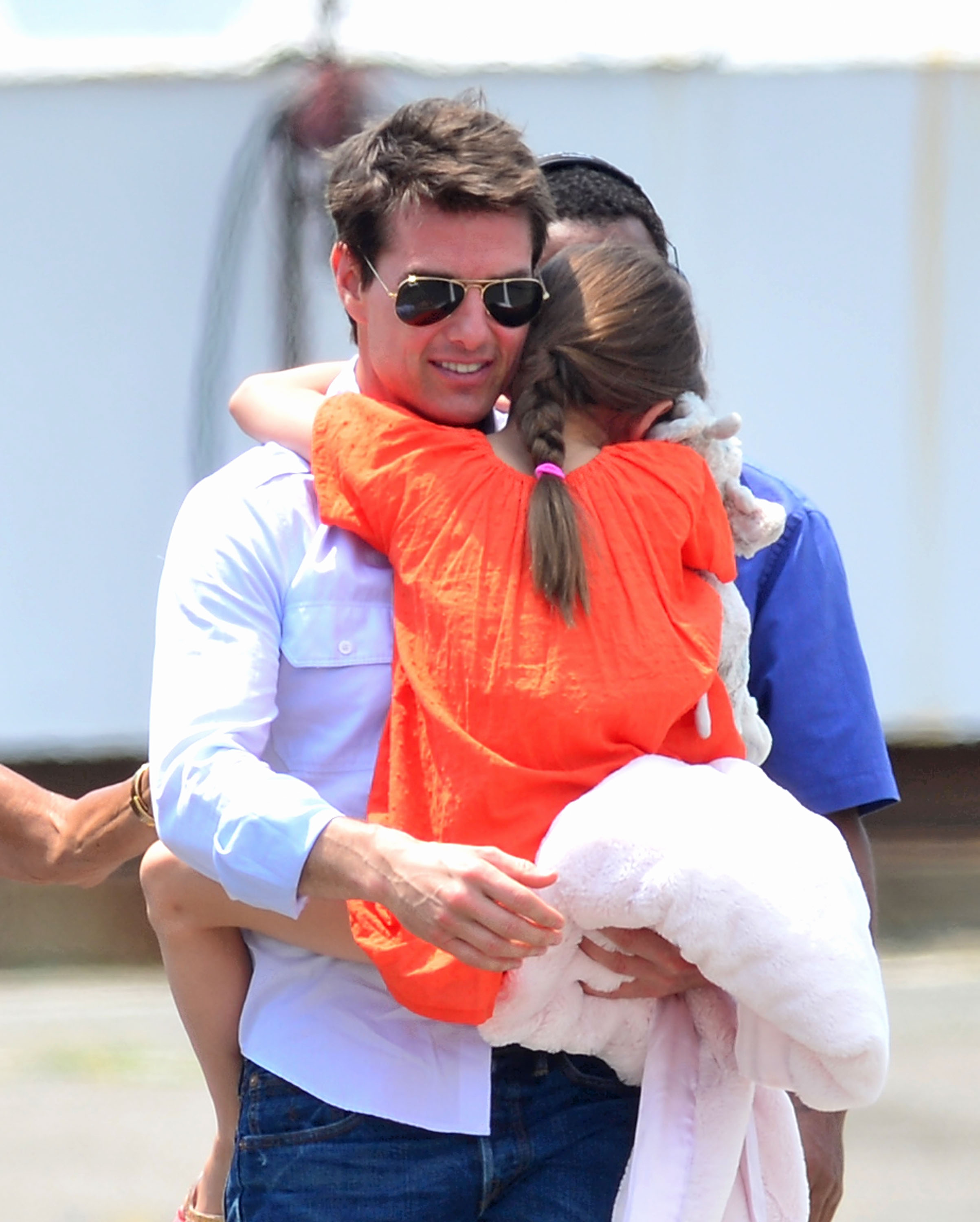 Tom and Suri Cruise spotted on July 18, 2012, in New York City. | Source: Getty Images