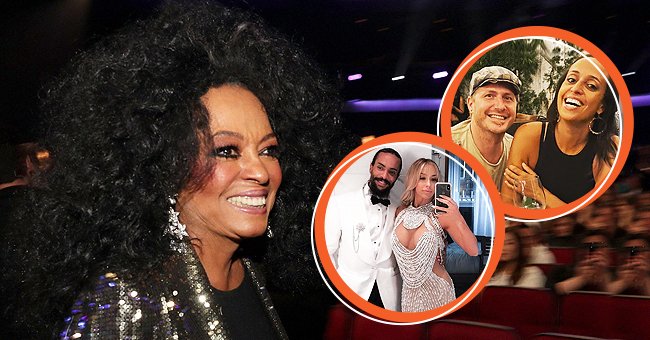 Photo of Diana Ross at the 2017 American Music Awards at Microsoft Theater on November 19, 2017. Photos of her son Ross Naess and his wife Kimberly Ryan; her daughter Chudney Ross and her husband, Joshua Faulkner. | Photo: Getty Images,  instagram.com/justjoshinyouu,  instagram.com/rossnaess 